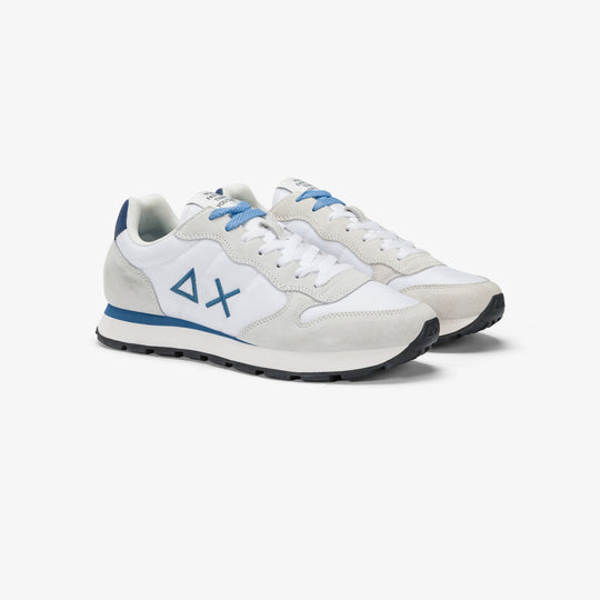 SUN68 TOM SOLID WHITE SNEAKERS FOR MEN