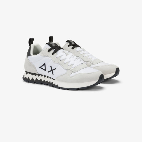 SUN68 TOM SNAKE WHITE SNEAKERS FOR MEN