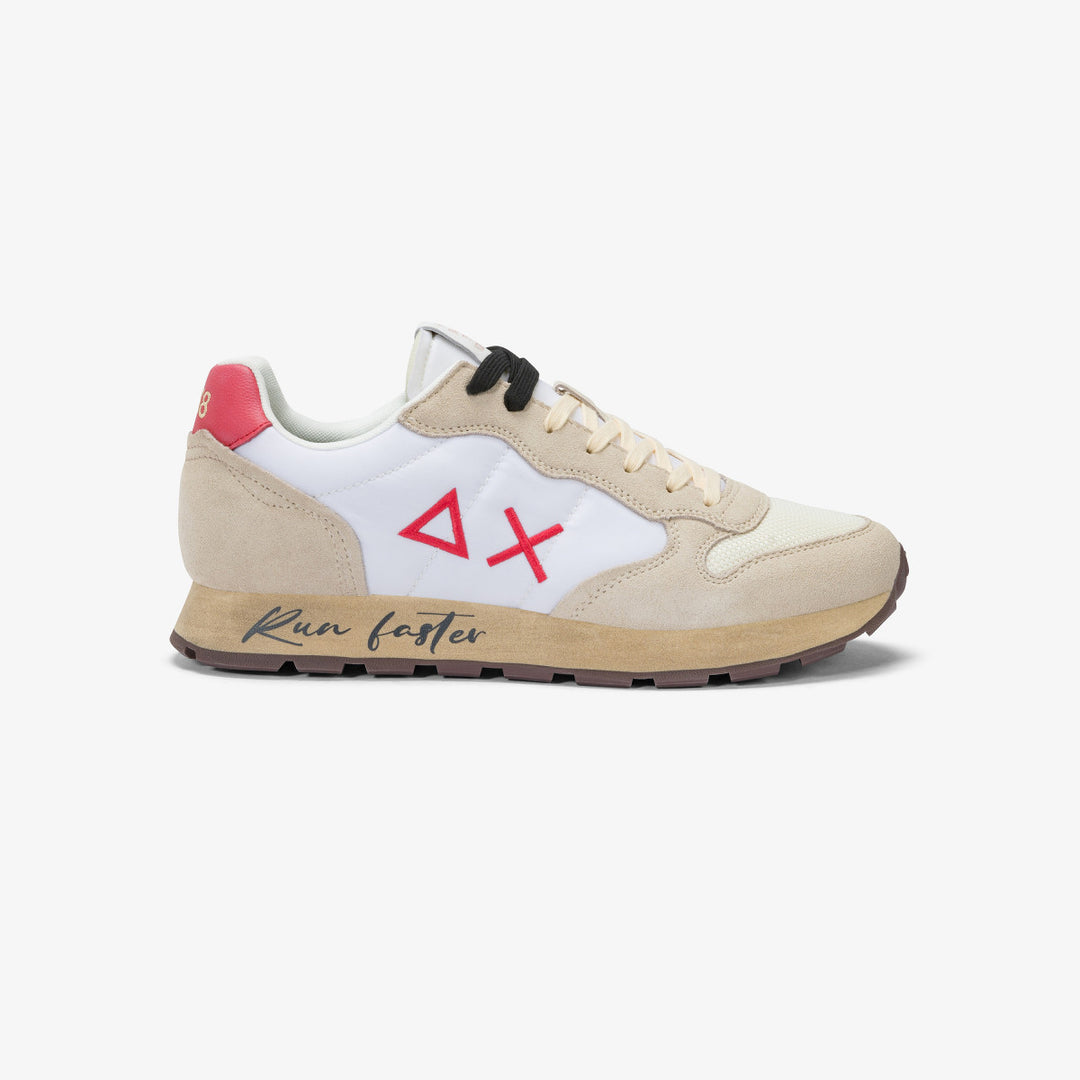 SUN68 TOM VINTAGE OFF WHITE/RED SNEAKERS FOR MEN