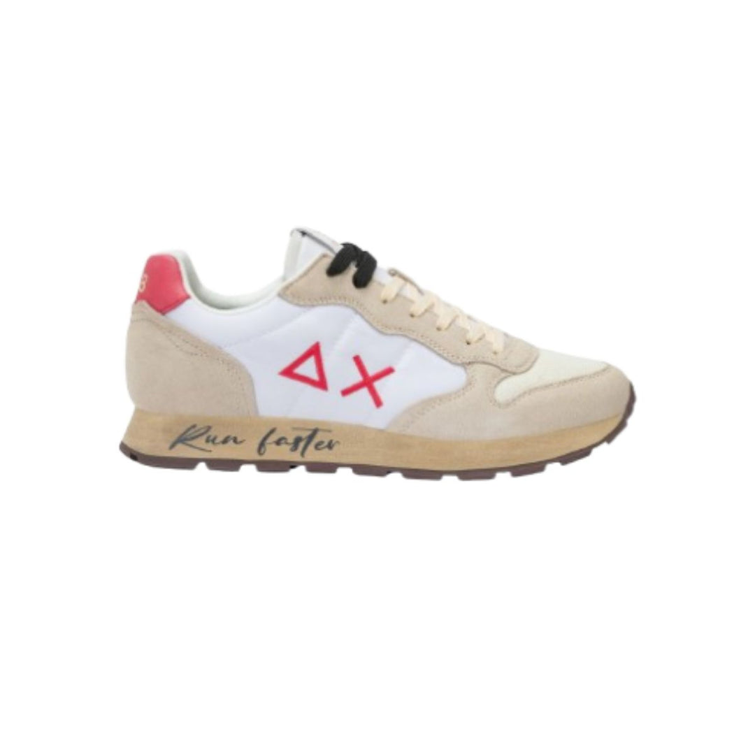 SUN68 TOM VINTAGE OFF WHITE/RED SNEAKERS FOR MEN