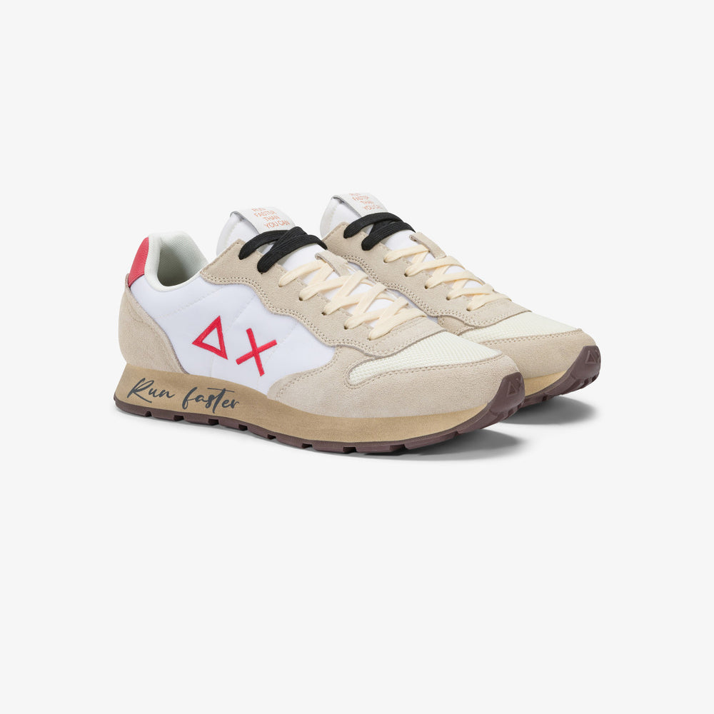 SUN68 TOM VINTAGE OFF WHITE/RED SNEAKERS FOR MEN