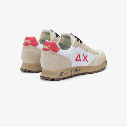 SUN68 TOM VINTAGE OFF WHITE/RED SNEAKERS FOR MEN