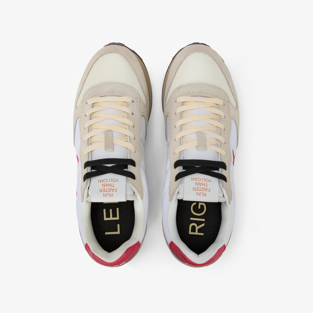 SUN68 TOM VINTAGE OFF WHITE/RED SNEAKERS FOR MEN