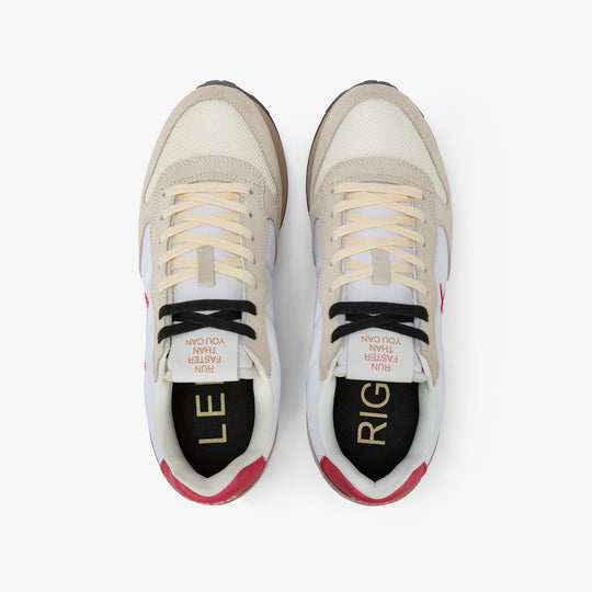 SUN68 TOM VINTAGE OFF WHITE/RED SNEAKERS FOR MEN