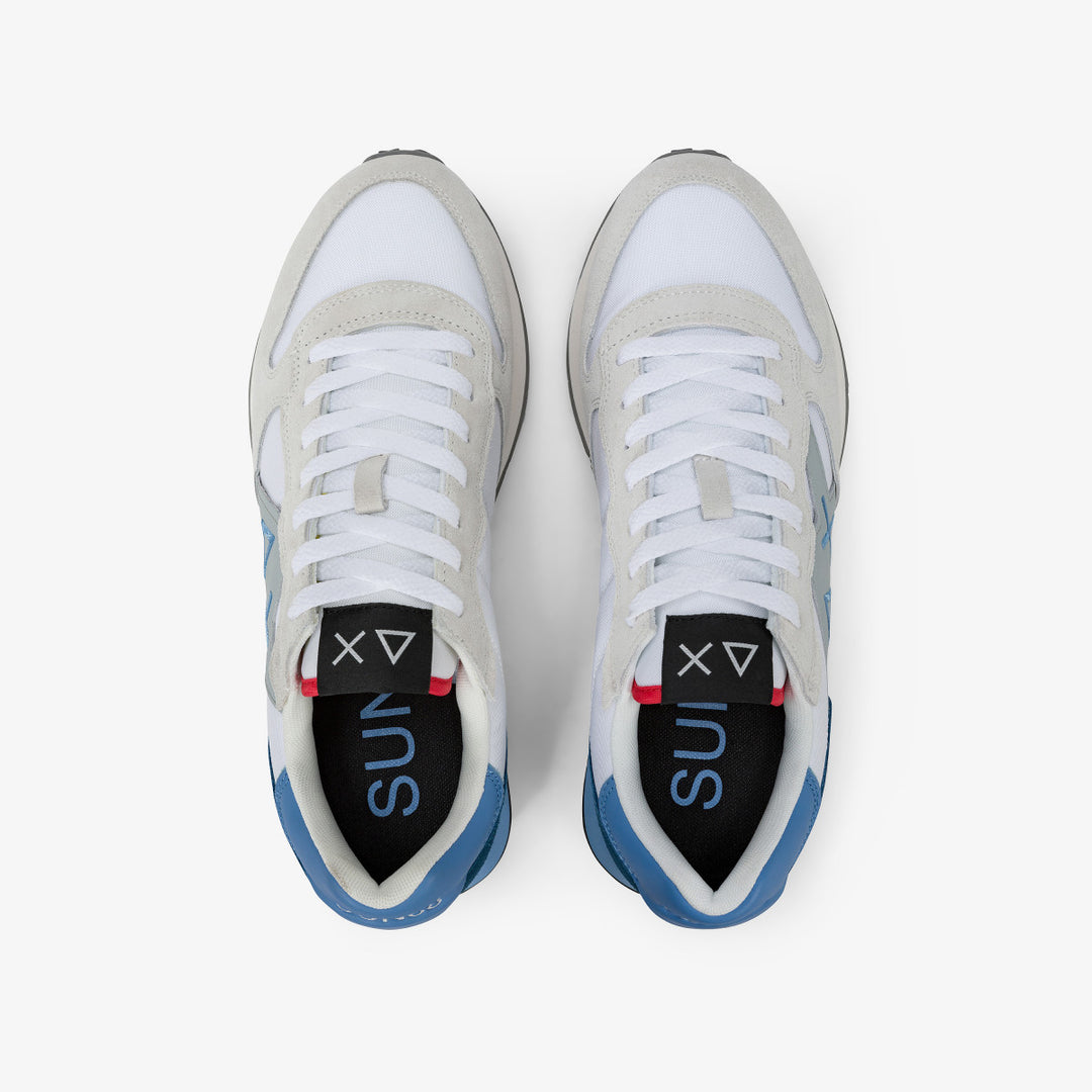 SUN68 JAKI 2.0 SOLID WHITE & BLUE SNEAKERS FOR MEN - MYHOLDAL LEBANON