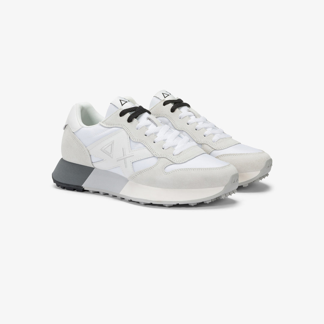 SUN68 JAKI 2.0 BICOLOR WHITE/WHITE SNEAKERS FOR MEN
