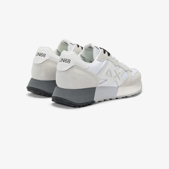 SUN68 JAKI 2.0 BICOLOR WHITE/WHITE SNEAKERS FOR MEN