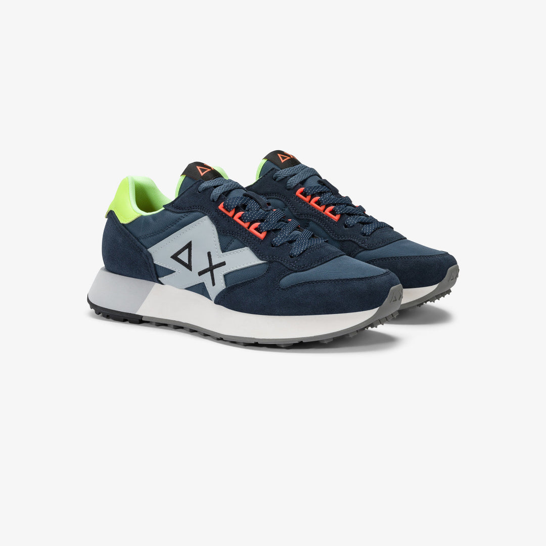 SUN68 JAKI 2.0 FLUO NAVY BLUE SNEAKERS FOR MEN