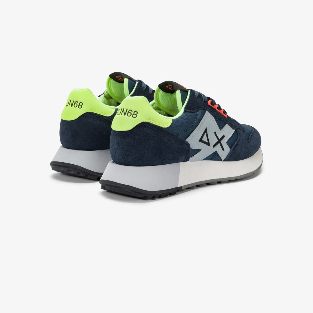 SUN68 JAKI 2.0 FLUO NAVY BLUE SNEAKERS FOR MEN