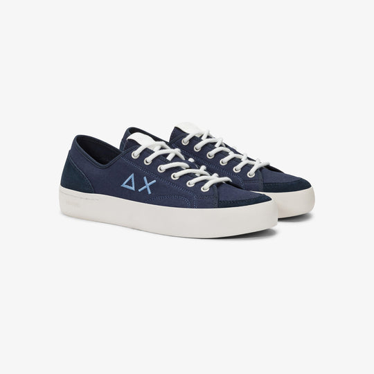 SUN68 STREET CANVAS NAVY BLUE SNEAKERS FOR MEN