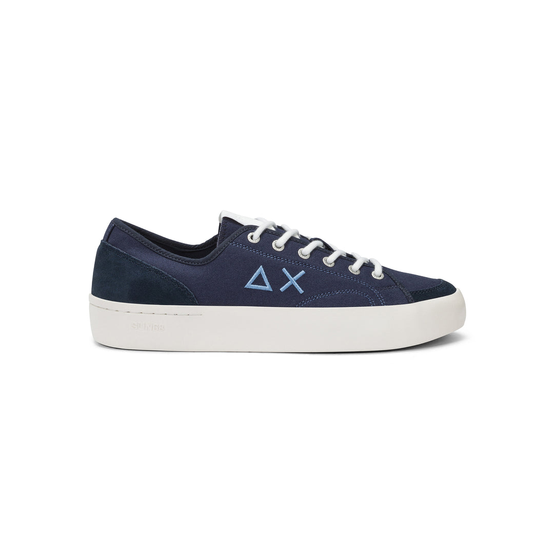 SUN68 STREET CANVAS NAVY BLUE SNEAKERS FOR MEN