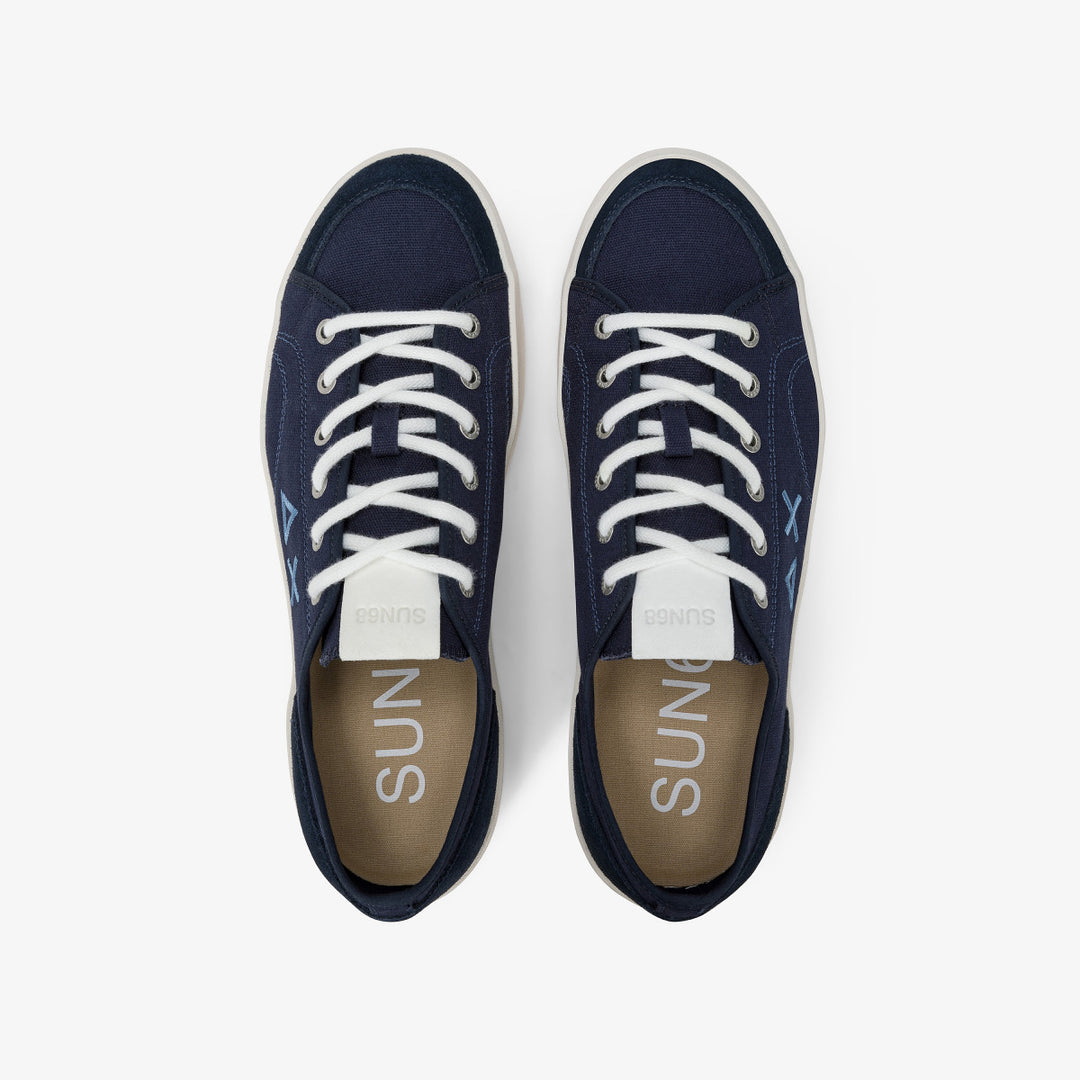 SUN68 STREET CANVAS NAVY BLUE SNEAKERS FOR MEN