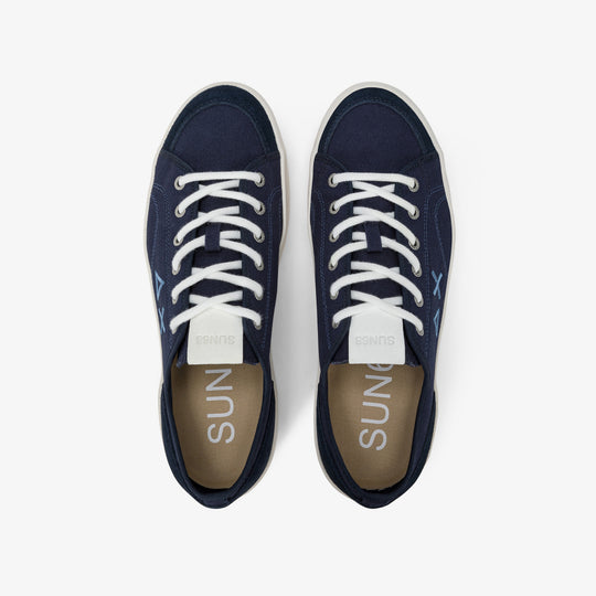 SUN68 STREET CANVAS NAVY BLUE SNEAKERS FOR MEN