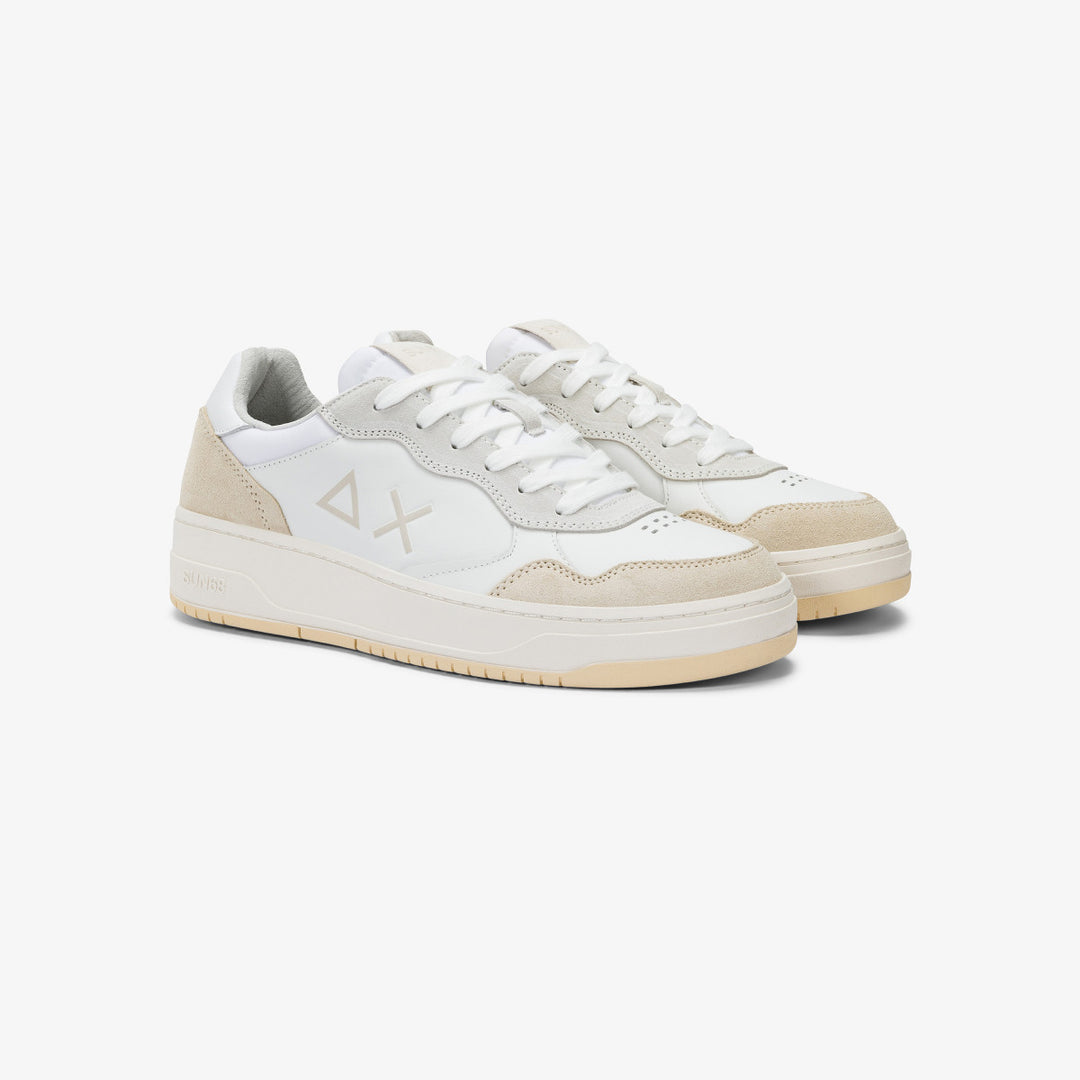 SUN68 BIG BASKET WHITE SNEAKERS FOR MEN