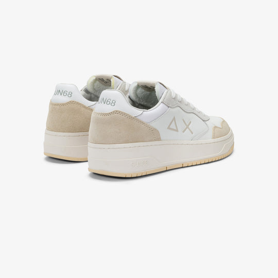 SUN68 BIG BASKET WHITE SNEAKERS FOR MEN