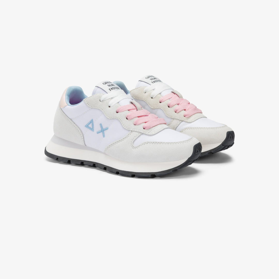 SUN68 ALLY SOLID NYLON WHITE SNEAKERS FOR WOMEN