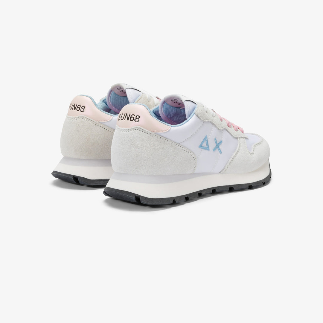 SUN68 ALLY SOLID NYLON WHITE SNEAKERS FOR WOMEN