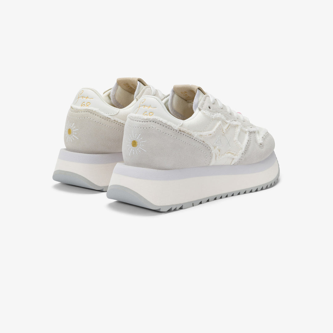 SUN68 BIG STARGIRL CANVAS OFF WHITE SNEAKERS FOR WOMEN