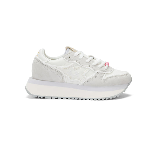SUN68 BIG STARGIRL CANVAS OFF WHITE SNEAKERS FOR WOMEN
