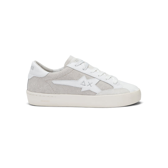 SUN68 KATY LEATHER WHITE/SILVER SNEAKERS FOR WOMEN