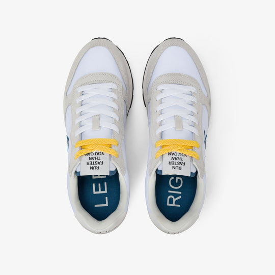 White Tom nylon and suede sneaker
