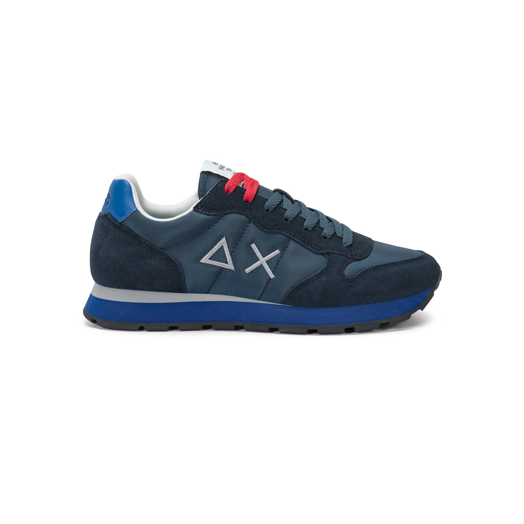 Navy blue/dark avio blue Tom nylon and suede sneaker