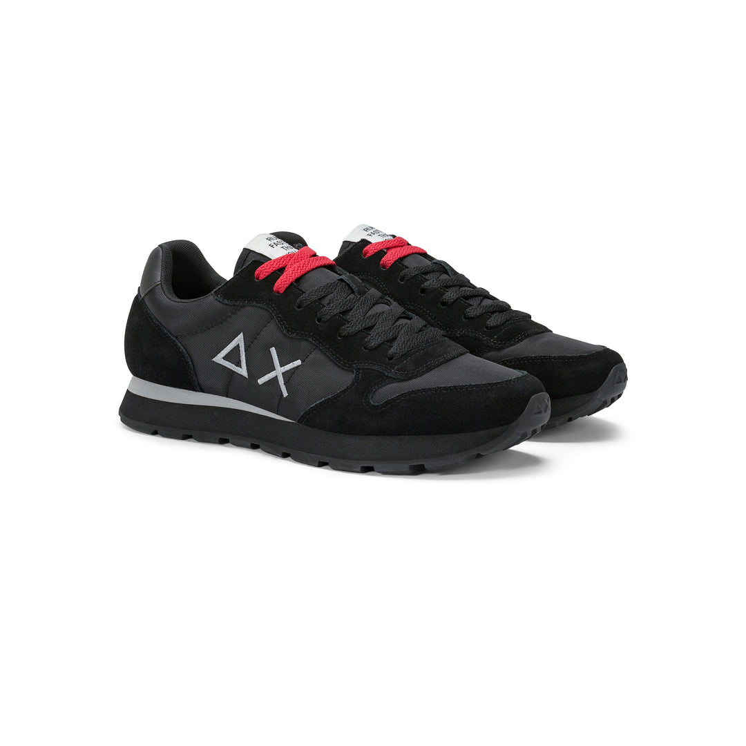 Black/ink black Tom nylon and suede sneaker