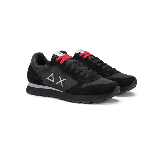 Black/ink black Tom nylon and suede sneaker
