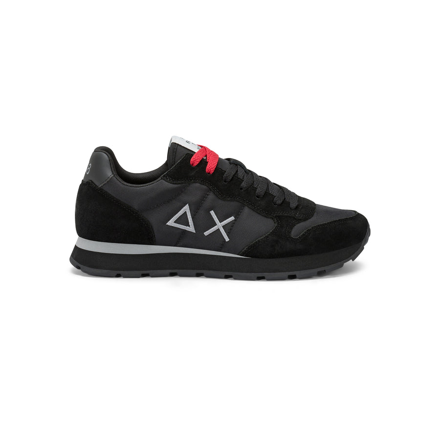Black/ink black Tom nylon and suede sneaker