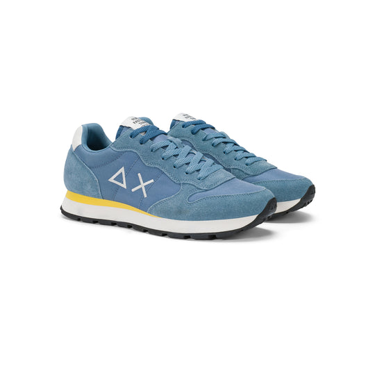 Avio blue Tom nylon and suede sneaker