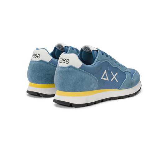Avio blue Tom nylon and suede sneaker