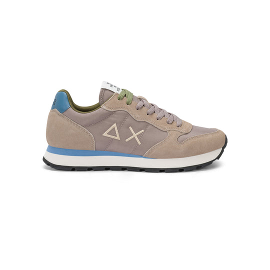 Stone grey Tom nylon and suede sneaker