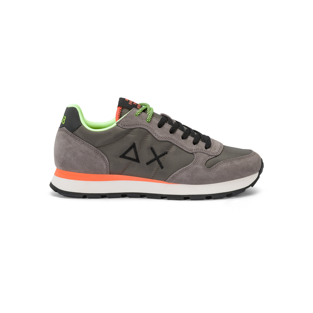 Ink black Tom Fluo nylon and suede sneaker