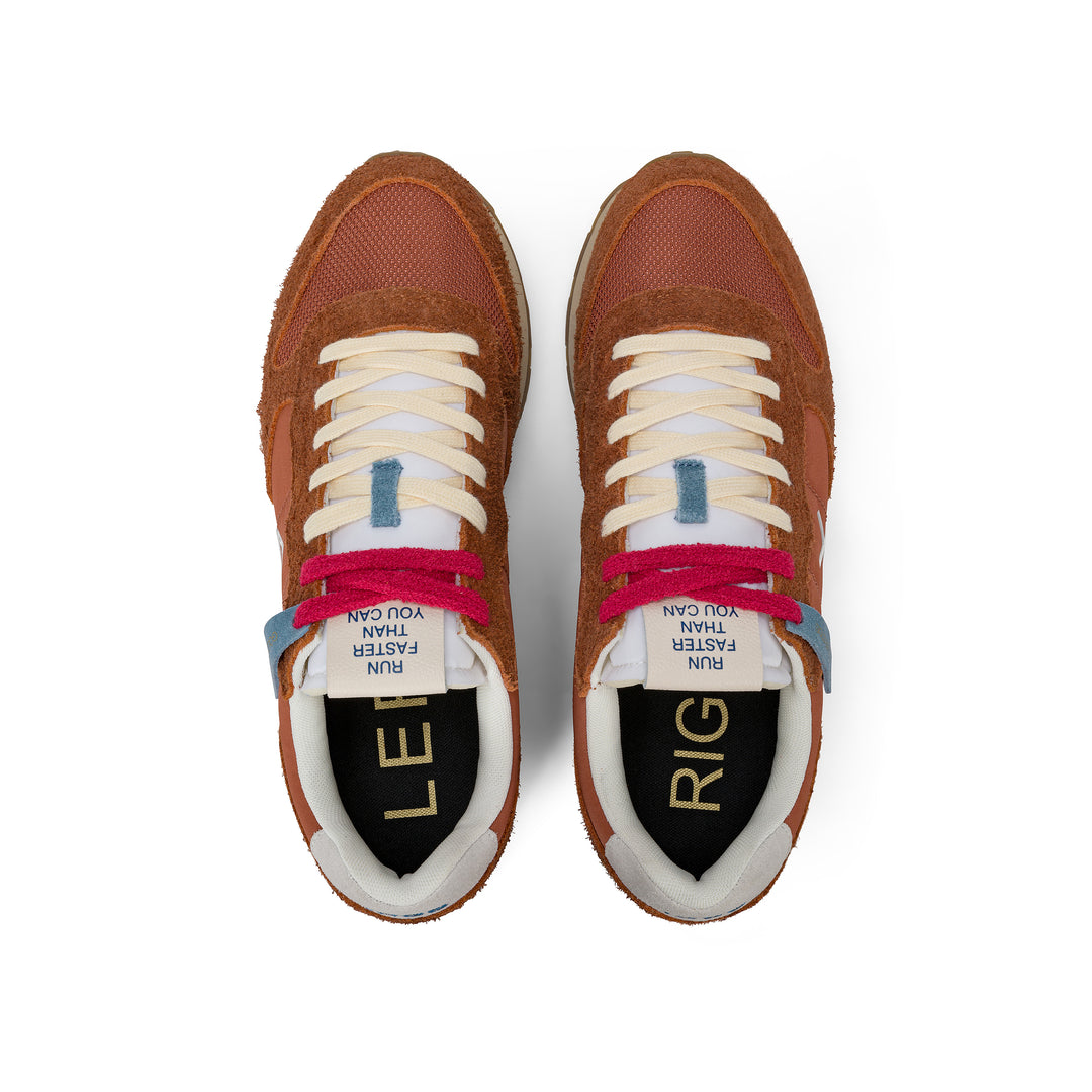 Rust red Tom Vintage nylon and suede sneaker