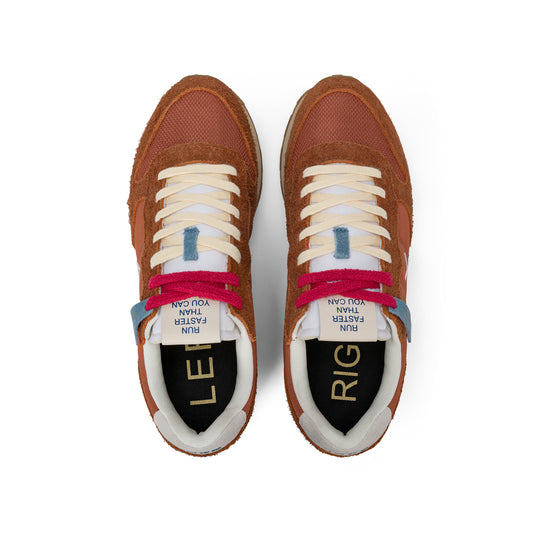 Rust red Tom Vintage nylon and suede sneaker