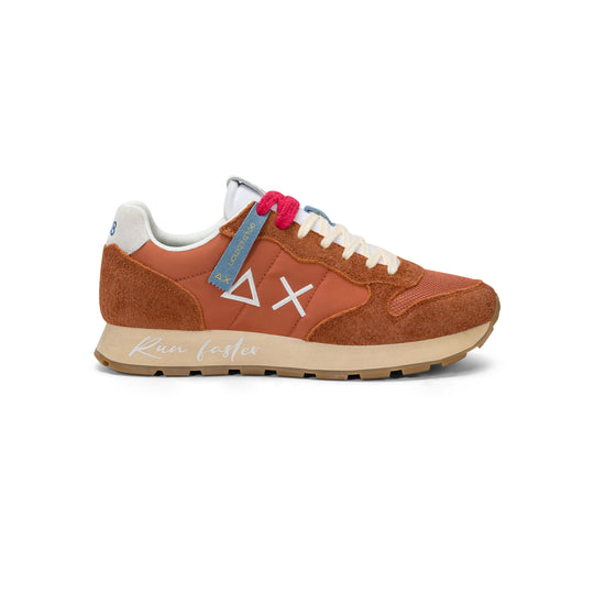 Rust red Tom Vintage nylon and suede sneaker