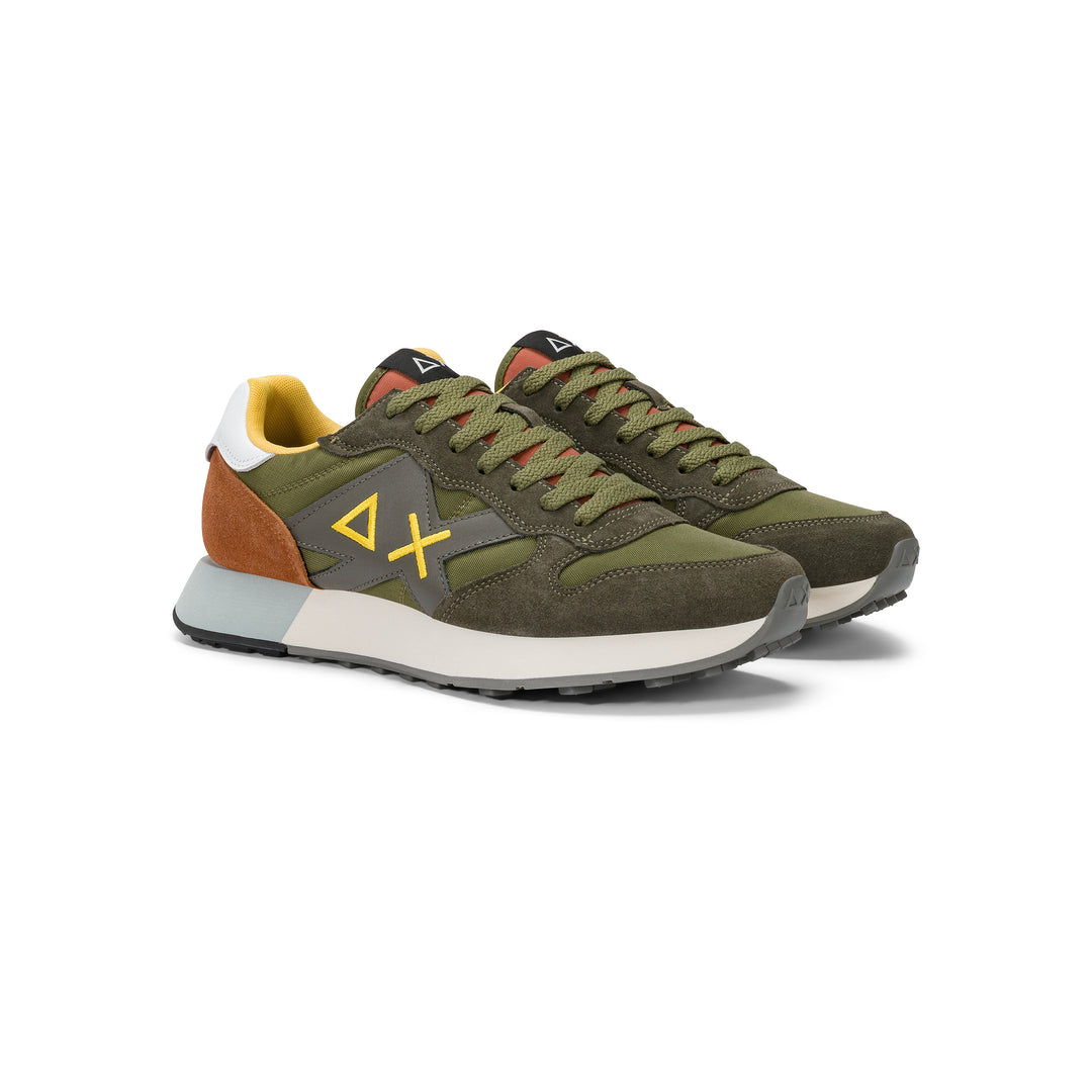 Military green Jaki 2.0 Solid nylon and suede sneaker