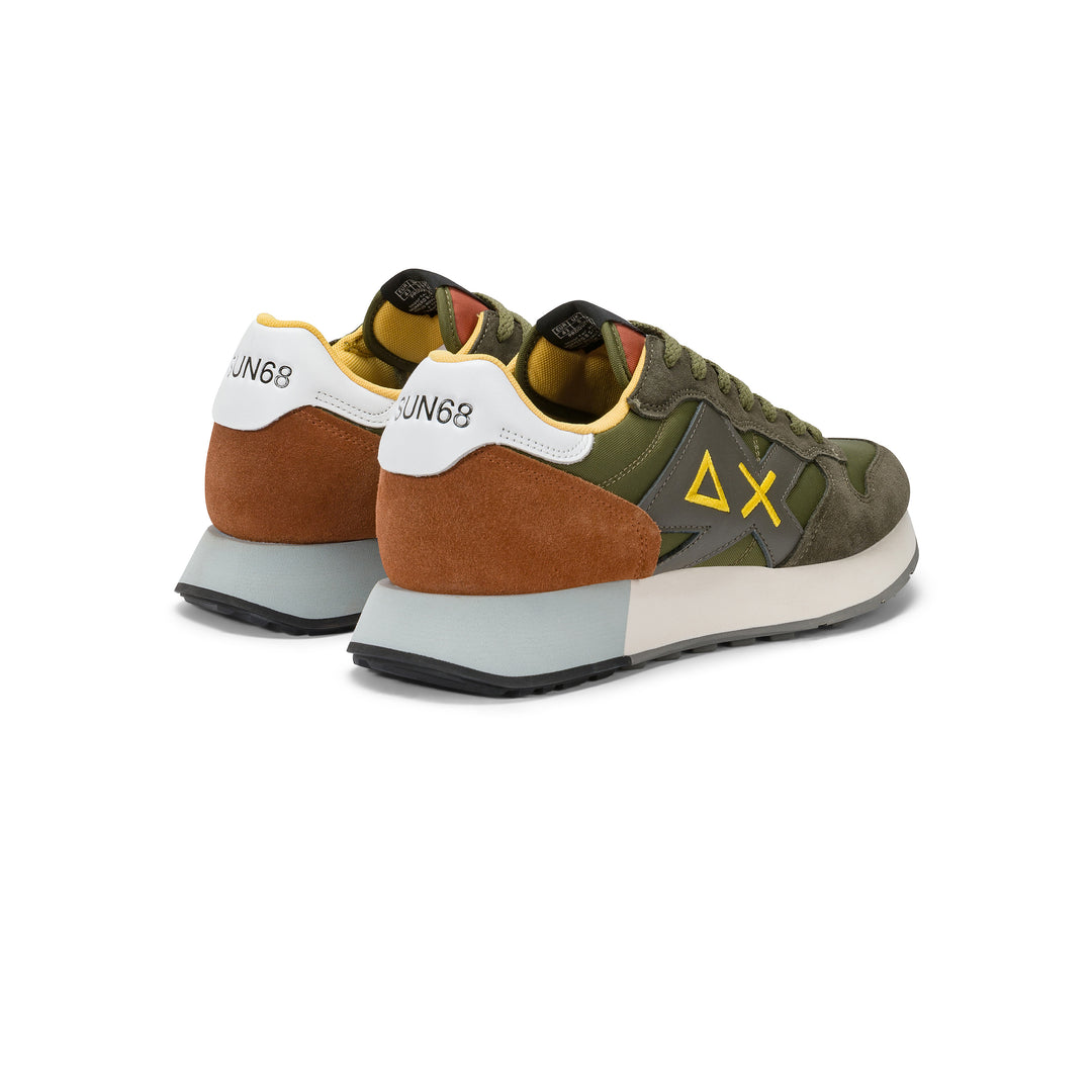 Military green Jaki 2.0 Solid nylon and suede sneaker