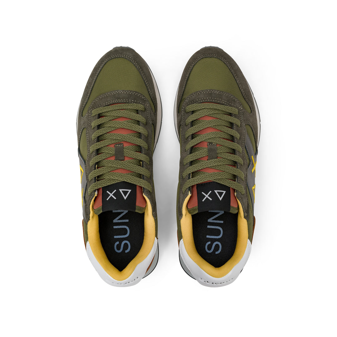 Military green Jaki 2.0 Solid nylon and suede sneaker