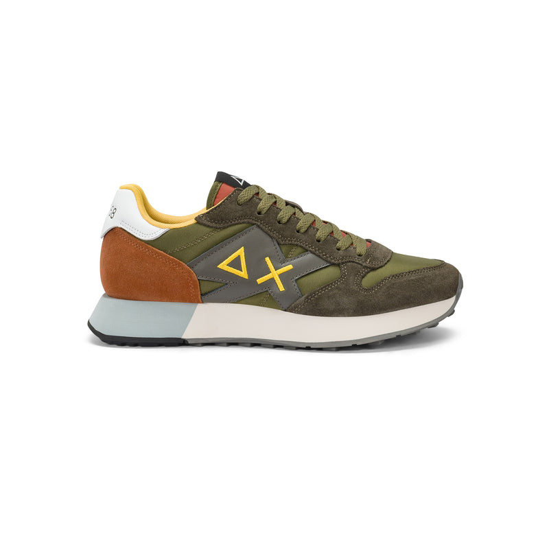 Military green Jaki 2.0 Solid nylon and suede sneaker