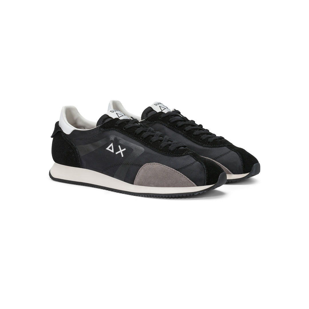 Black Easy Runner suede and nylon sneaker