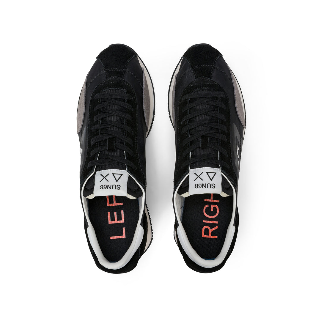 Black Easy Runner suede and nylon sneaker
