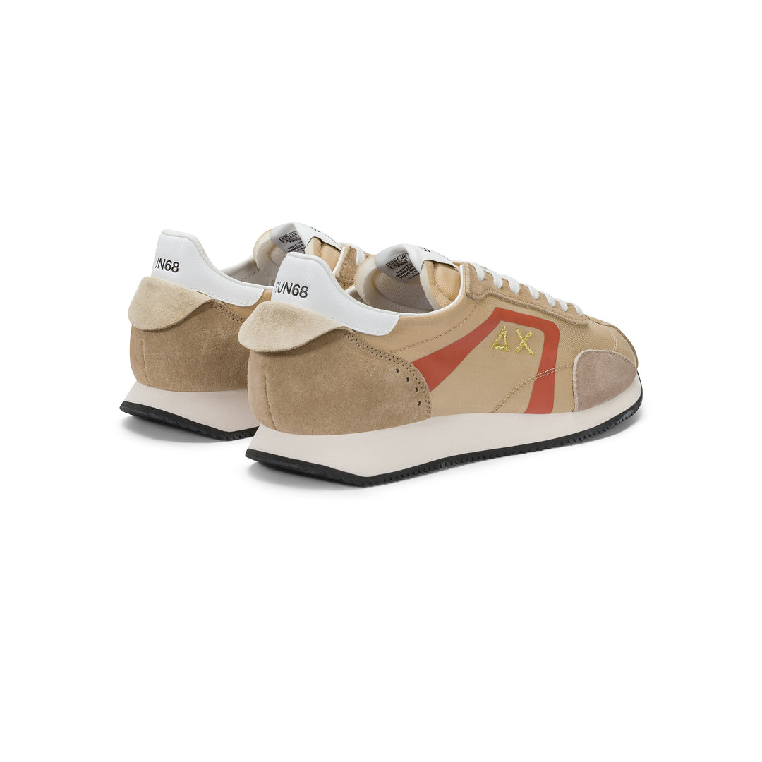 Beige Easy Runner suede and nylon sneaker