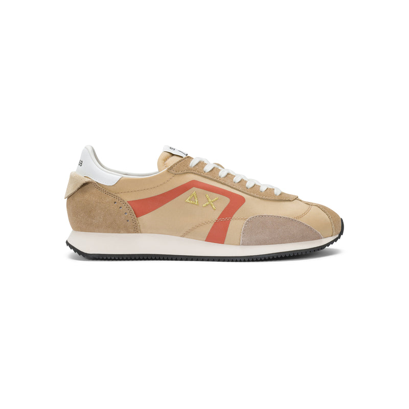Beige Easy Runner suede and nylon sneaker