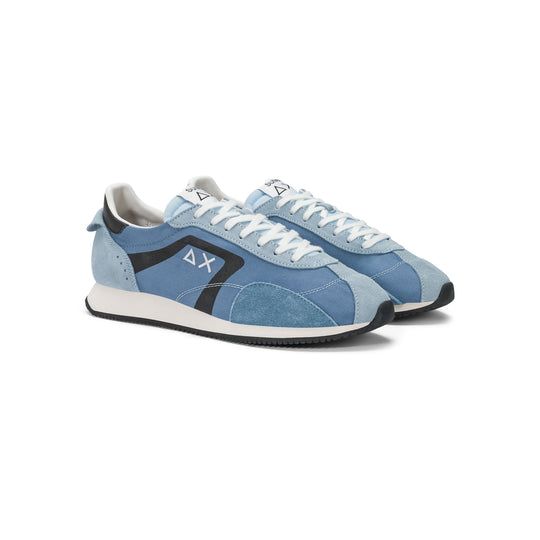 Avio blue Easy Runner suede and nylon sneaker