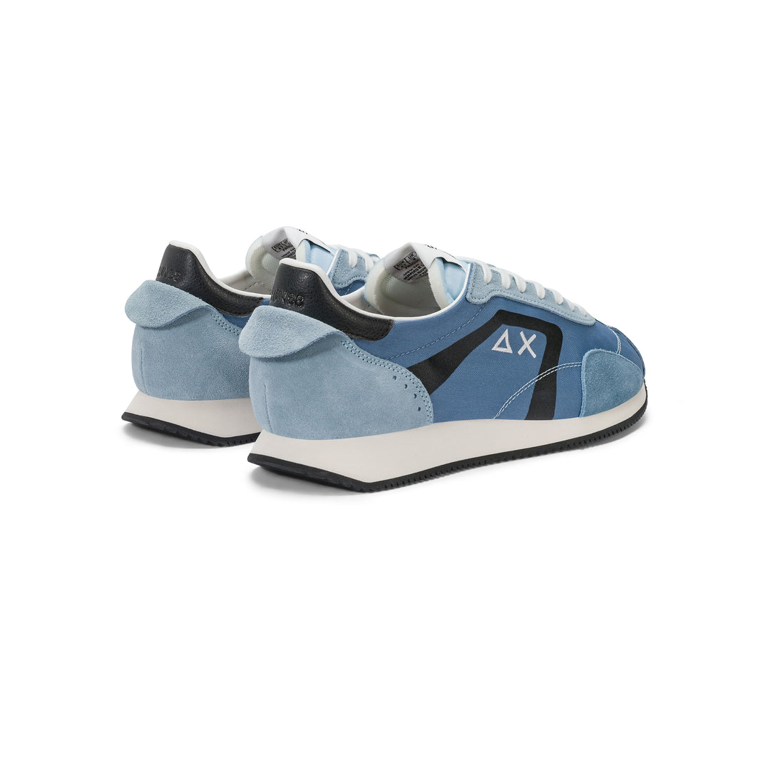 Avio blue Easy Runner suede and nylon sneaker