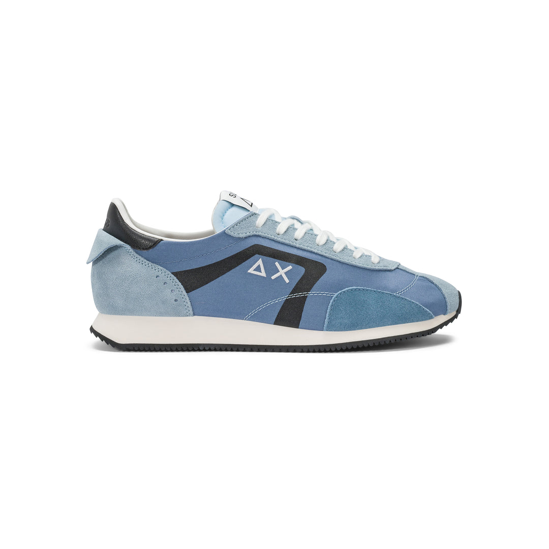 Avio blue Easy Runner suede and nylon sneaker