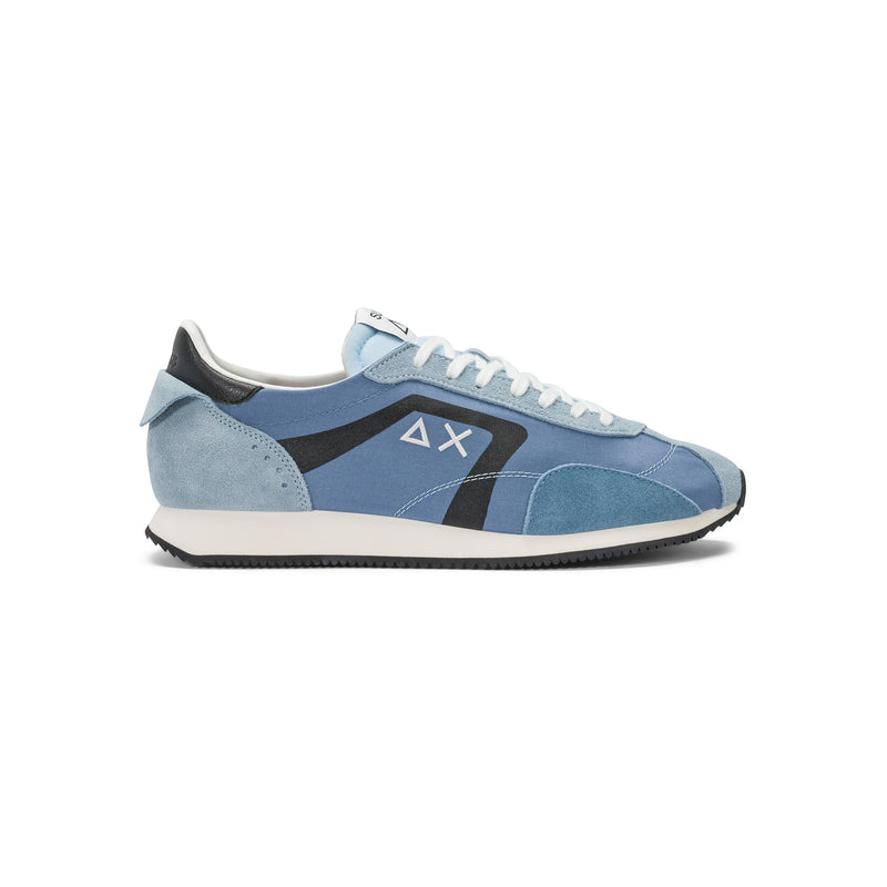 Avio blue Easy Runner suede and nylon sneaker