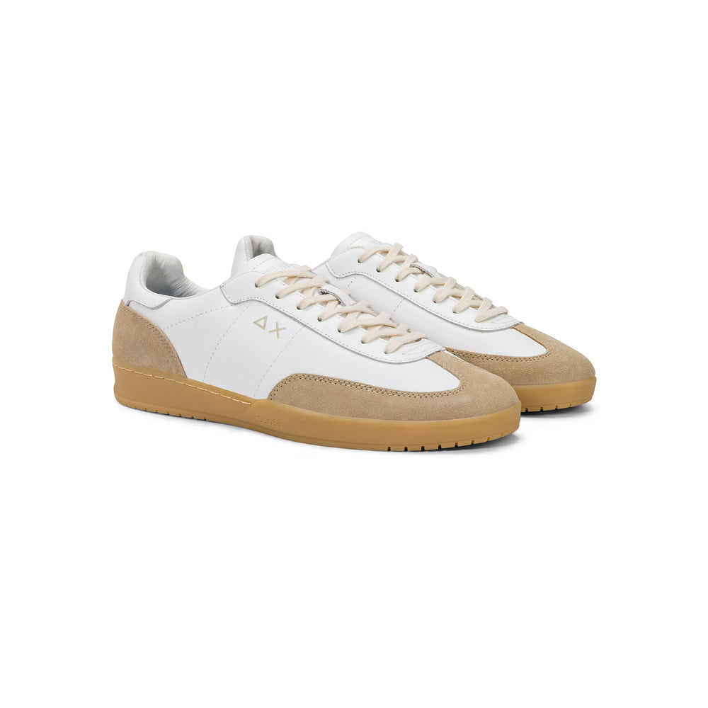 White/beige California Sun leather sneaker