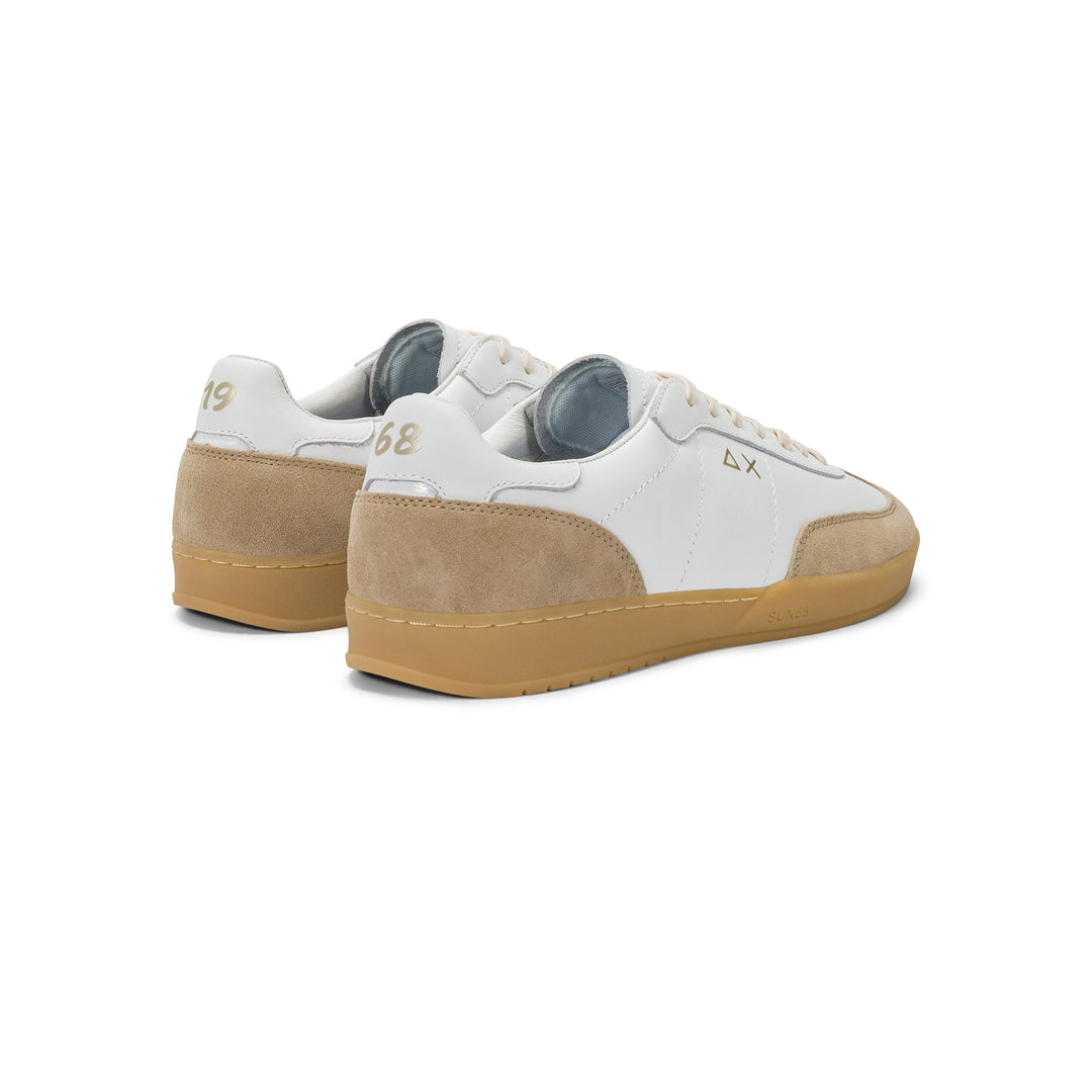 White/beige California Sun leather sneaker